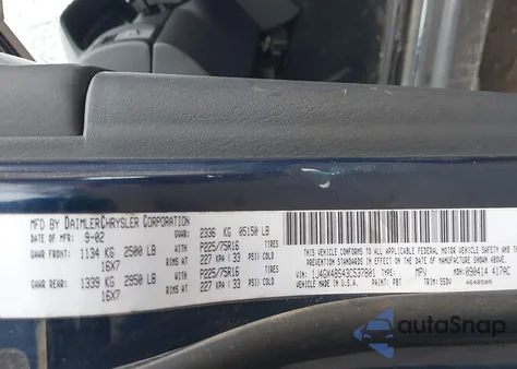 2003 Jeep Grand Cherokee Laredo из США, поврежденный, VIN 1J4GX48S43C537801